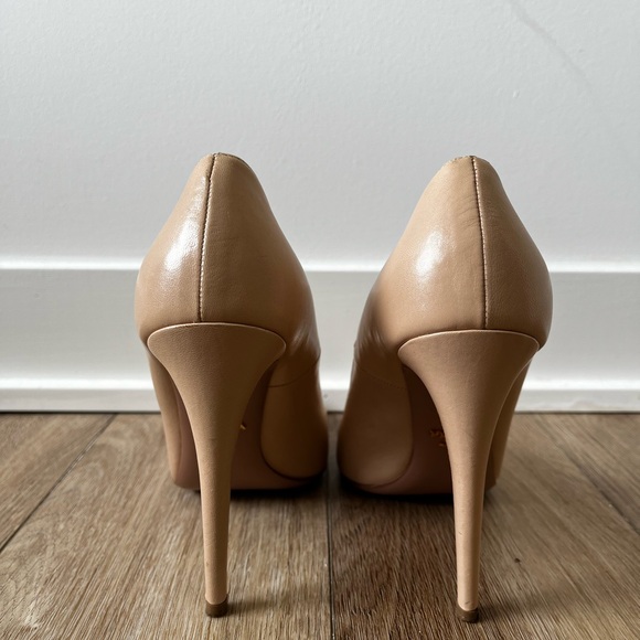 Prada Tan Leather Stiletto Heels - Picture 7 of 8